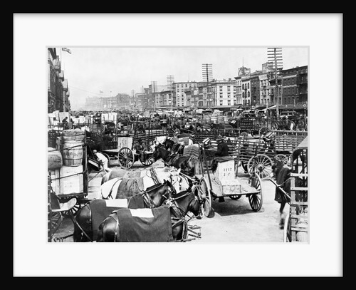 Traffic Jam On Lower Broadway Ca 1895 by Anonymous