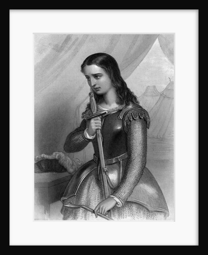 Joan Of Arc Holding Sword; Engraving by Anonymous