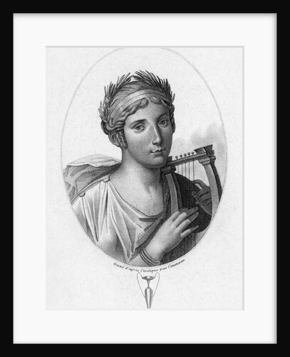 Engraved Portrait of Sappho, Greek Lyric Poet by Anonymous