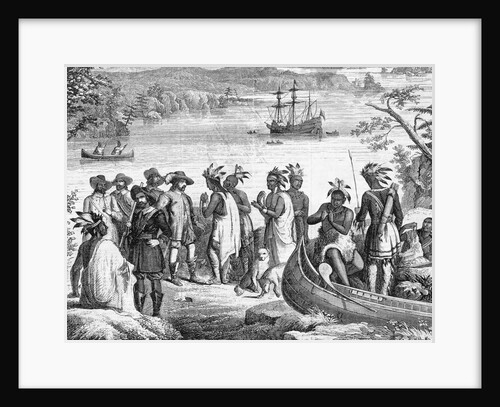 Henry Hudson Descending the Hudson River Illustration by Anonymous