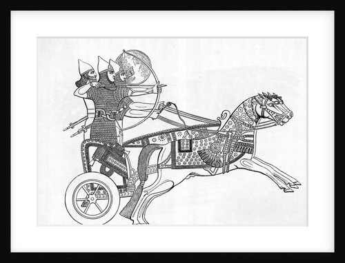 Assyrian Warriors In Chariot; Bow/Arrow by Anonymous