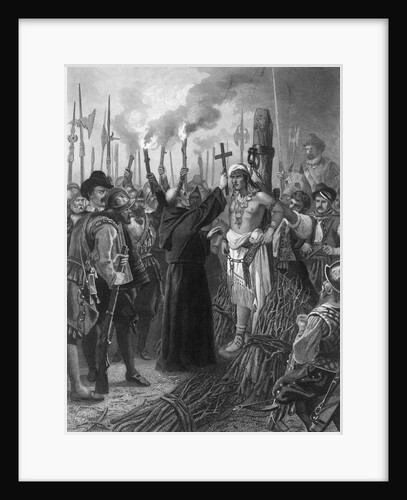Engraving of the Execution of the Inca of Peru by Anonymous