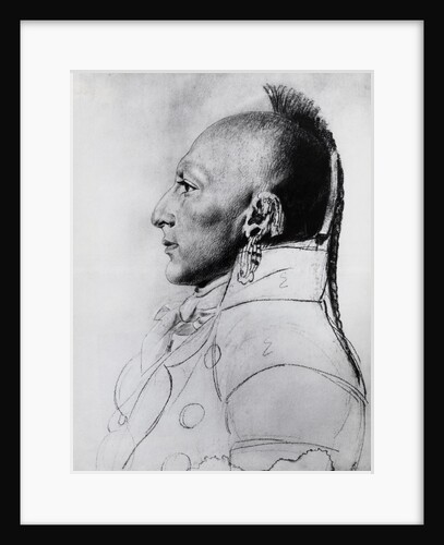 Profile Drawing Of Chief Of The Osages by Anonymous