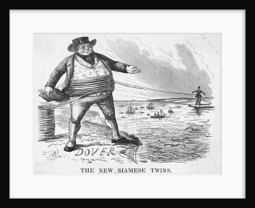 Cartoon Of Dover Calais Telegraph Line by Anonymous