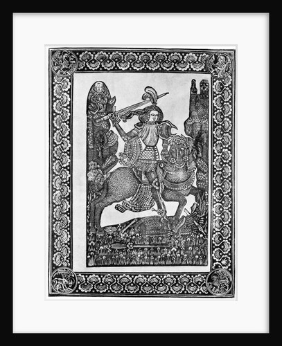 St. George Slaying Dragon; Dotted Print by Anonymous
