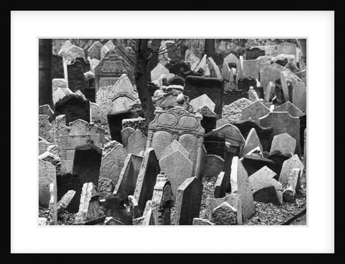 Headstones in the Prague Old Jewish Cemetery by Anonymous