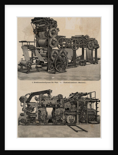 Engraving Of Mechanical Printing Press by Anonymous