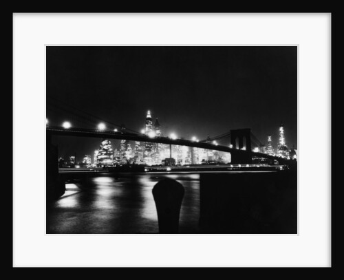 Night View Of Brooklyn Bridge by Anonymous