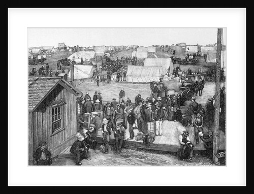 Engraving Of Settling Of An Oklahoma Town by Anonymous