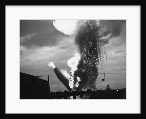 Zeppelin Hindenburg Burning in Lakehurst by Anonymous
