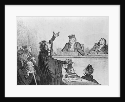 Lithograph Of Court Room Scene by Anonymous