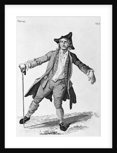18th Century Engraving Of A Drunken Man by Anonymous