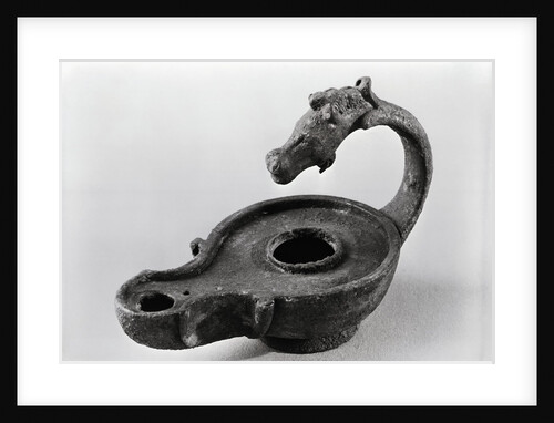 Ancient Egyptian Horse Head-Shaped Oil Lamp by Anonymous