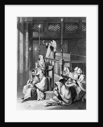 Man Blowing The Shofar On First Of Year by Anonymous