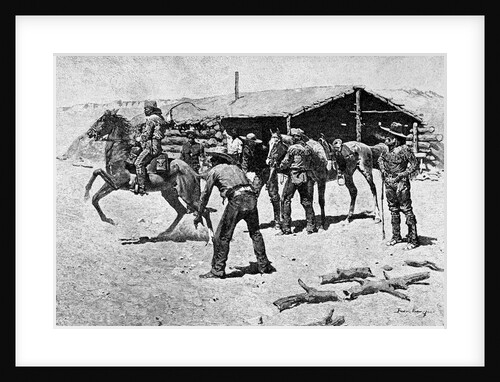 Changing Mounts At Pony Express Station by Frederick Remington