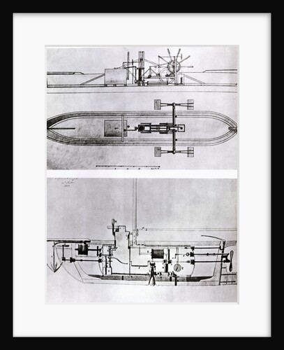 Steamboat and Submarine Plans by Robert Fulton