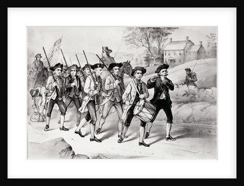 Minute Men on The March Print by Anonymous