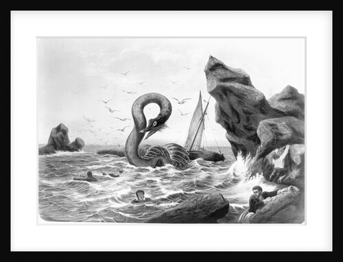 Sea Serpent Attacking Ship by Anonymous