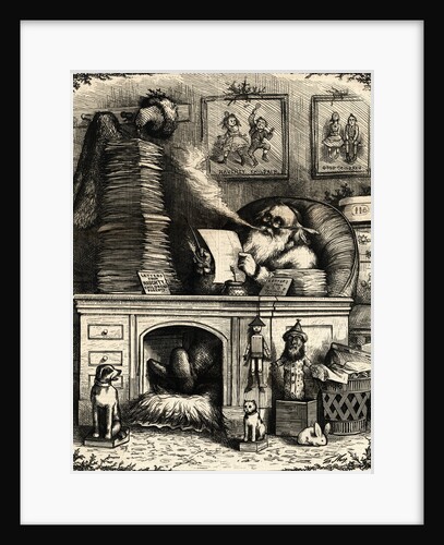 Woodcut; Santa Claus On Christmas Night by Anonymous