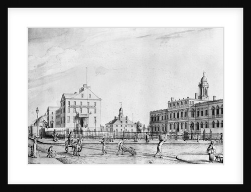 Drawing Of Life Around City Hall, Ny by Anonymous