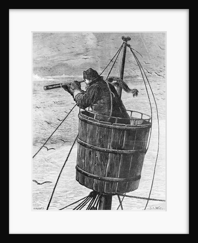 Illustration of a Sailor In Crows Nest by Anonymous