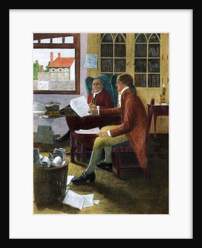 Thomas Jefferson Reading To Franklin by Clyde Osmer de Land