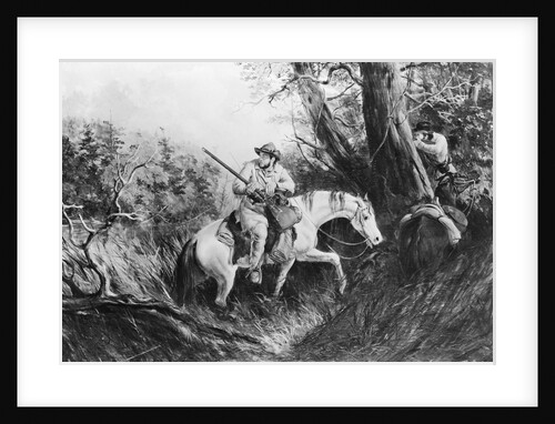 Illustration Of Pioneer On Horseback by Anonymous