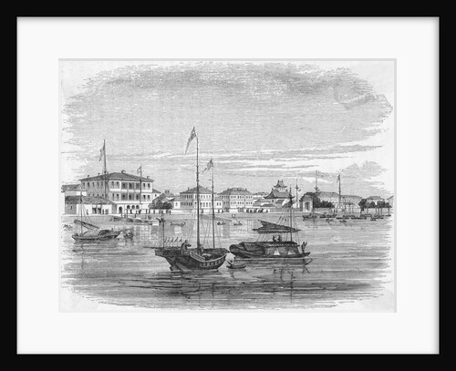 Engraving Of Boats On Water In Shanghai by Anonymous