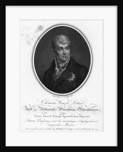 Portrait Of Prince Clemens Metternich by Anonymous
