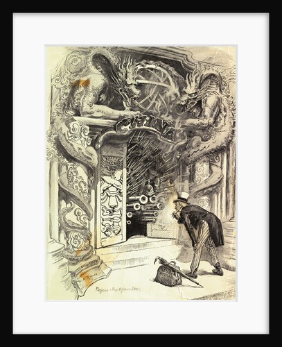 Political Cartoon Of Open Door In China by Anonymous