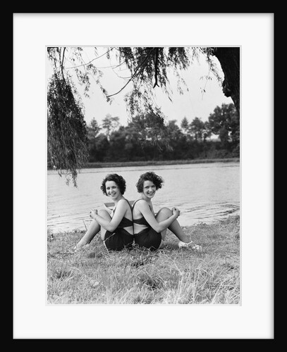 Twin Sisters Sitting Back to Back by Anonymous