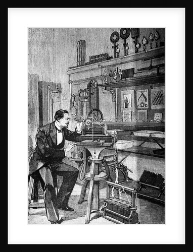 Scientist Looks Into Instrument Eyepiece by Anonymous