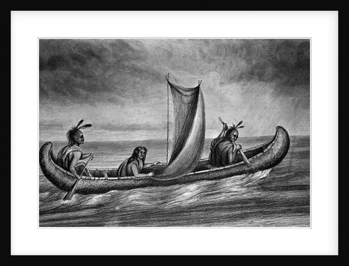 Illustration of Native Americans in a Canoe by Anonymous