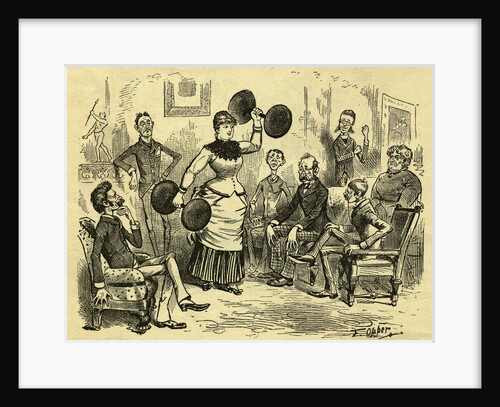 Cartoon Of Woman Lifting Dumbells by Anonymous