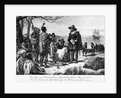 Purchase of Manhattan Island by Pieter Minuit by Alfred Friedericks