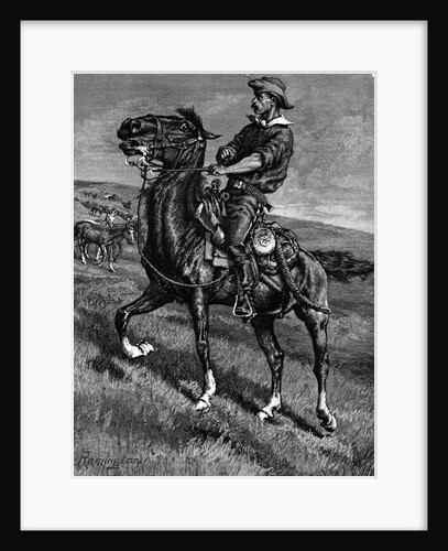 Illustration Of Rancher On Horseback by Anonymous