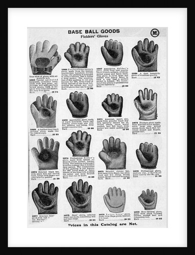 Catalog Page Of Baseball Gloves by Anonymous