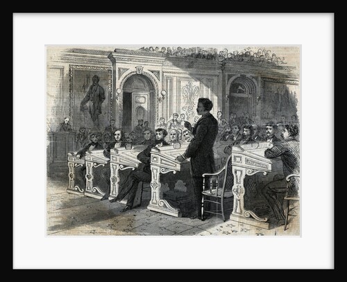 Woodcut Print of John Willis Menard in the House of Representatives by Anonymous