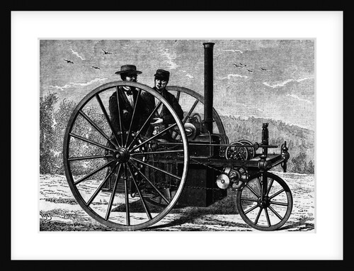 Engraving of a Steam Operated Automobile by Anonymous