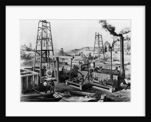 Oil Drilling Operation Illustration by Anonymous