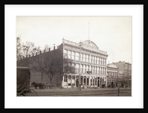 Mercantile Building;Street, Stagecoach by Anonymous