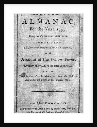 Banneker'S Almanac Frontispiece 1795 by Anonymous