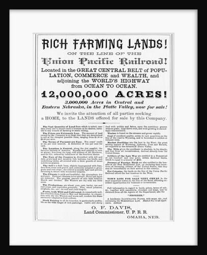 Poster Advertising Land On Union Pacific by Anonymous