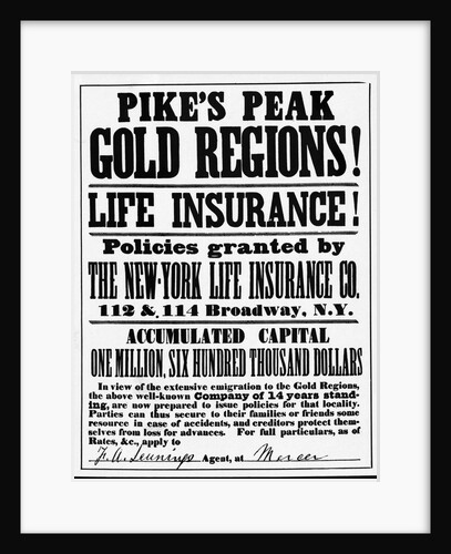 Life Insurance For Gold Prospecters by Anonymous