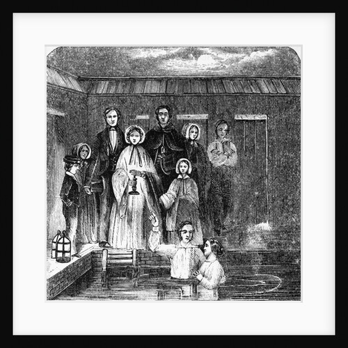Engraving Of A Mormon Baptism by Anonymous