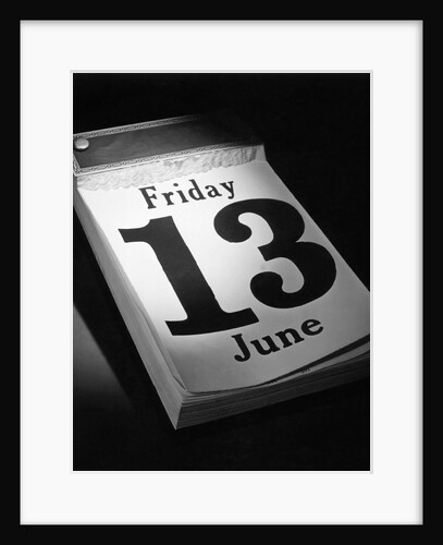 Friday the 13th Page on Desk Calendar by Anonymous