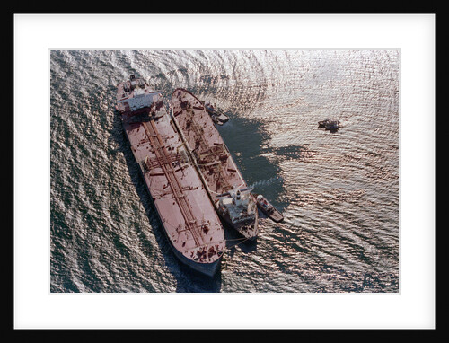 Tanker Pumping Oil From Exxon Valdez by Anonymous