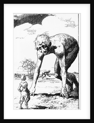 Illus. Of Man Encountering Lunar Giants by Anonymous