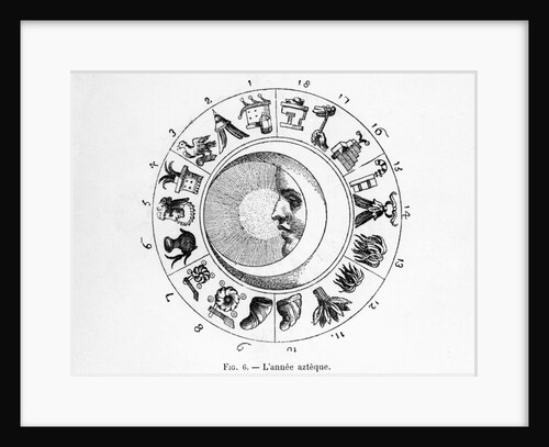 Engraving Of Aztec Calendar by Anonymous