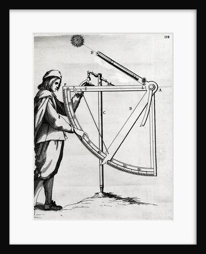 Illustration of a Man Using a Large Sextant by Anonymous